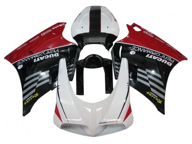 Migliori Carena Moto Ducati 748/916/996/998 1993-2005 - Bianco Rosso Nero Lucido Corsa Performance