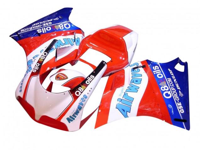 Migliori Carena Moto Ducati 748/916/996/998 1993-2005 - Bianco Rosso Blu Air Waves