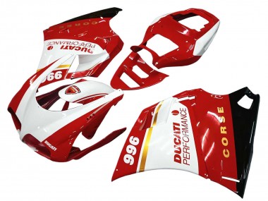 Migliori Carena Moto Ducati 996 1993-2005 - Bianco Rosso Oro Nero Lucido Corse Performance