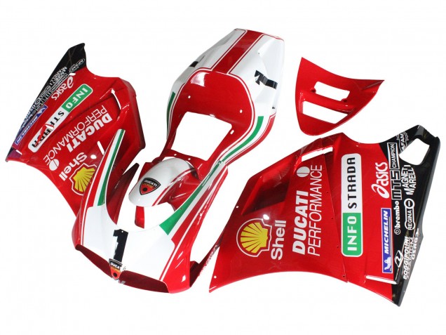 Migliori Carena Moto Ducati 748/916/996/998 1993-2005 - Bianco Rosso Giallo Verde Nero Lucido Performance