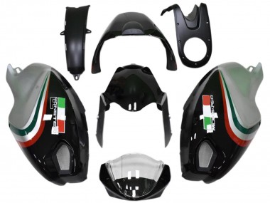 Migliori Carena Moto Ducati Monster 696 796 1100 1100S 2008-2012 - Nero Lucido Argento Rosso Verde