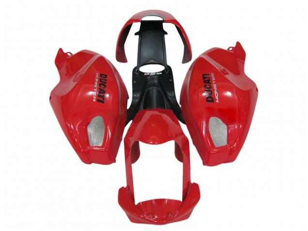 Migliori Carena Moto Ducati Monster 696 796 1100 1100S 2008-2012 - Rosso