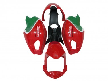 Migliori Carena Moto Ducati Monster 696 796 1100 1100S 2008-2012 - Rosso Bianco Verde