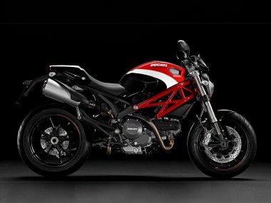 Migliori Carena Moto Ducati Monster 696 796 1100 1100S 2008-2012 - Bianco Rosso