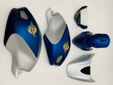 Migliori Carena Moto Ducati Monster 696 796 1100 1100S 2008-2012 - Blu Scuro Argento
