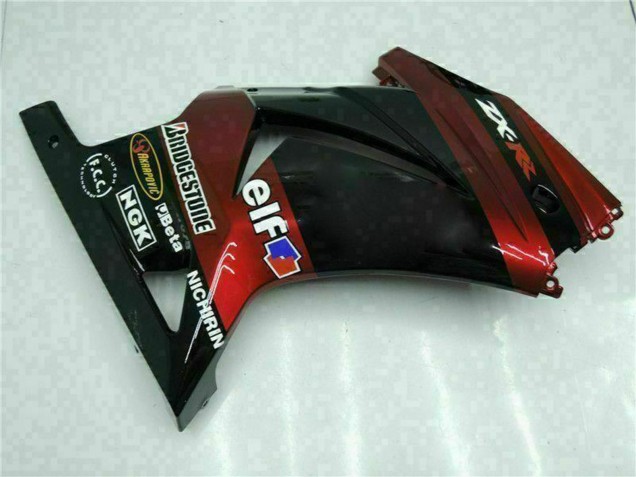 Migliori Carena Moto Kawasaki EX250 2008-2012 - Nero Lucido Rosso Bordeaux