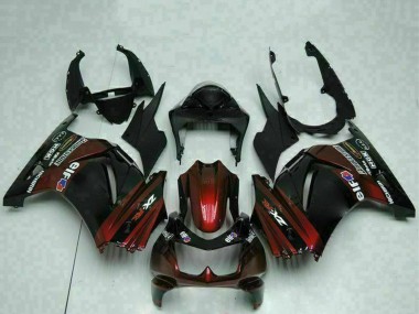 Migliori Carena Moto Kawasaki EX250 2008-2012 - Nero Lucido Rosso Bordeaux