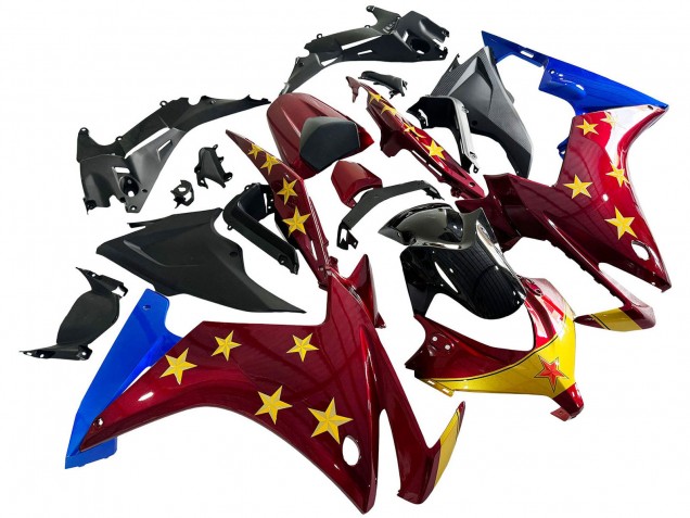 Migliori Carena Moto Honda CBR500R 2013-2015 - Rosso Blu Giallo Stella
