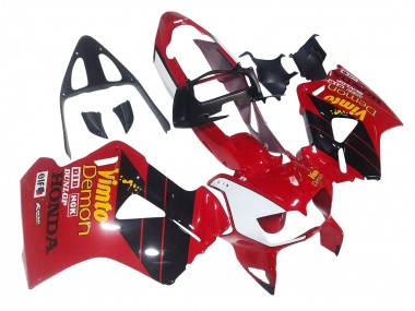 Migliori Carena Moto Honda VFR 800 1998-2001 - Rosso Bianco Nero Lucido Vimto