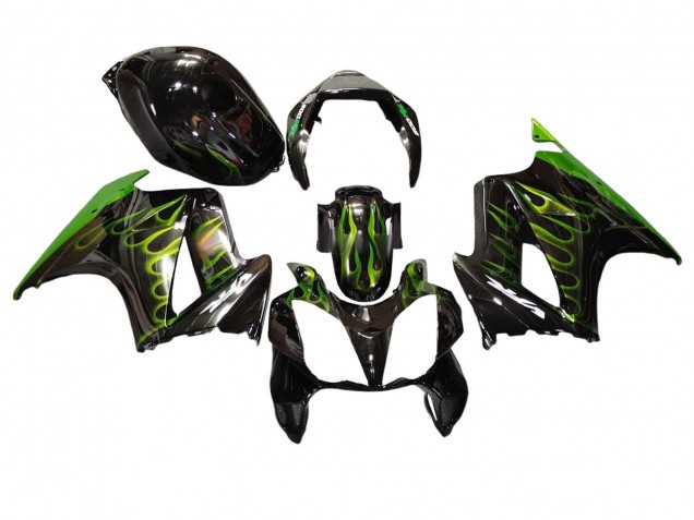 Migliori Carena Moto Honda VFR 800 2002-2013 - Nero Lucido Verde Fiamma