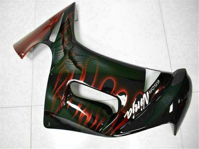 Migliori Carena Moto Kawasaki EX650 2006-2008 - Nero Lucido Rosso Fiamma