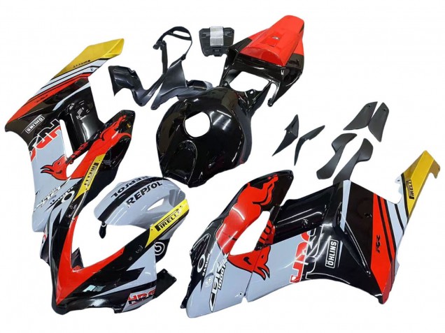 Migliori Carena Moto Honda CBR1000RR 2004-2005 - Giallo Rosso Bianco Lucido Red Bull Repsol HRC