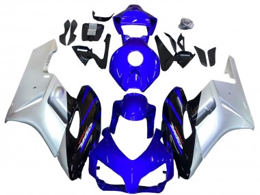 Migliori Carena Moto Honda CBR1000RR 2004-2005 - Argento Blu Nero Lucido