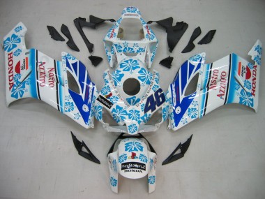 Migliori Carena Moto Honda CBR1000RR 2004-2005 - Bianco Blu Nevicare Nastro Azzurro 46