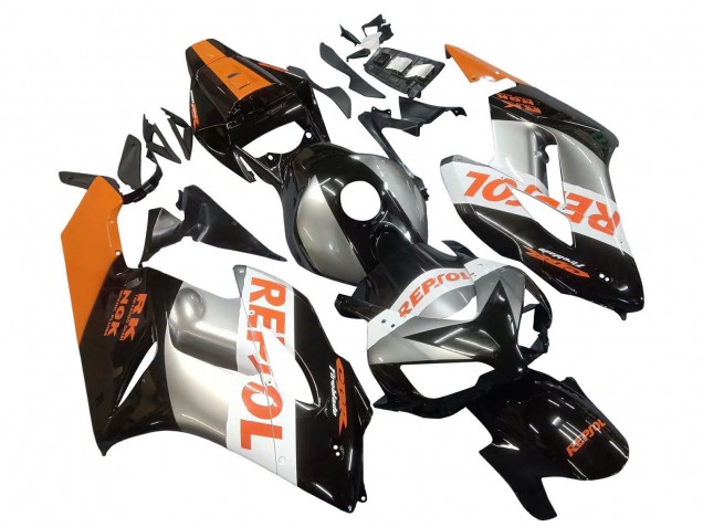 Migliori Carena Moto Honda CBR1000RR 2004-2005 - Arancia Argento Nero Lucido Repsol