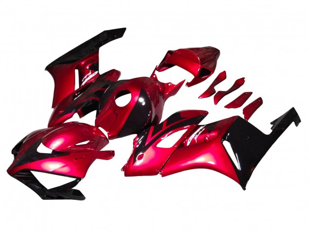 Migliori Carena Moto Honda CBR1000RR 2004-2005 - Rosso Nero Lucido Banda