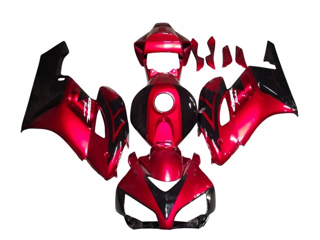 Migliori Carena Moto Honda CBR1000RR 2004-2005 - Rosso Nero Lucido Banda