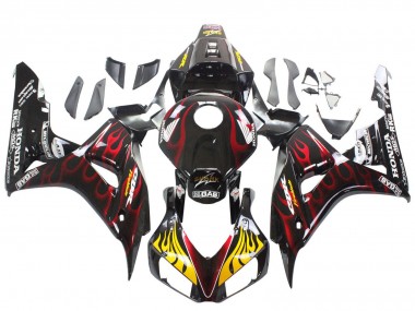 Migliori Carena Moto Honda CBR1000RR 2006-2007 - Nero Lucido Giallo Rosso Fiamma