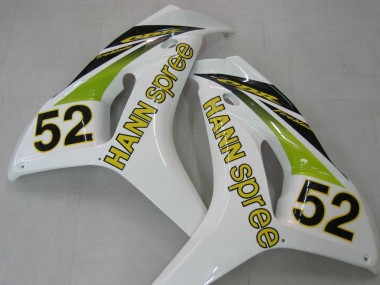 Migliori Carena Moto Honda CBR1000RR 2006-2007 - Bianco Verde Nero Lucido Hannspree 52