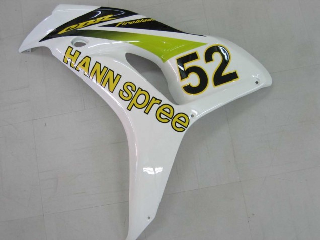 Migliori Carena Moto Honda CBR1000RR 2006-2007 - Bianco Verde Nero Lucido Hannspree 52