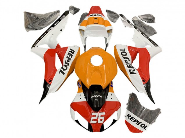 Migliori Carena Moto Honda CBR1000RR 2006-2007 - Arancia Bianco Rosso Nero Lucido Repsol 26