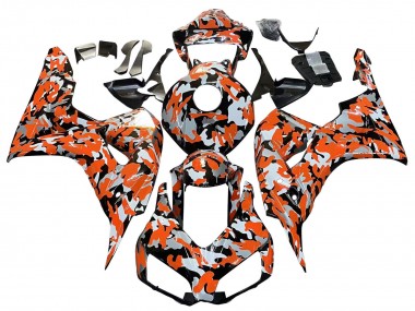 Migliori Carena Moto Honda CBR1000RR 2006-2007 - Nero Arancia Argento Camouflage