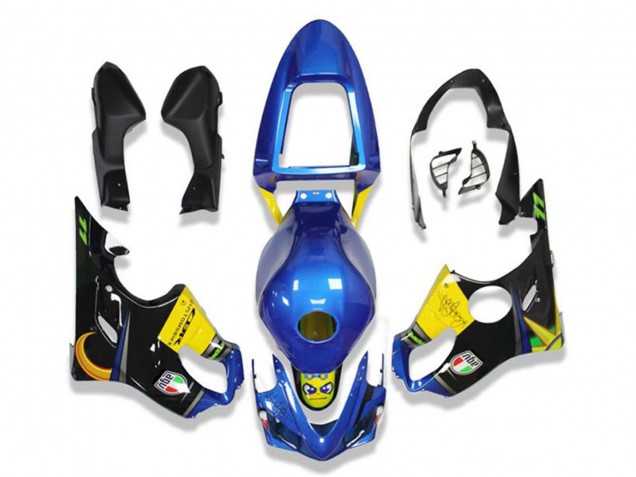 Migliori Carena Moto Honda CBR600 F4i 2001-2003 - Blu Giallo Nero Lucido Squalo