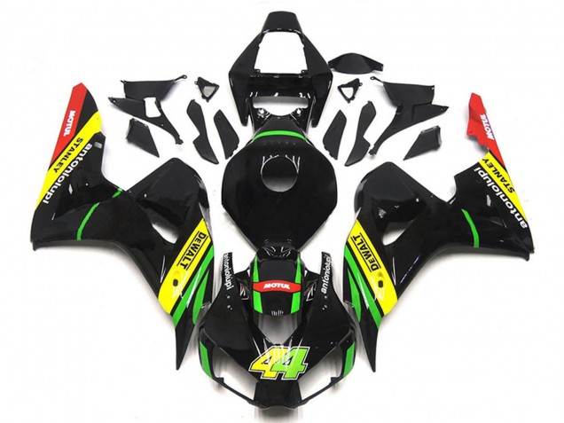 Migliori Carena Moto Honda CBR1000RR 2006-2007 - Nero Lucido Giallo Verde Rosso Motul 44