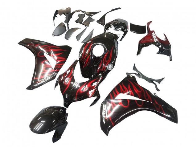 Migliori Carena Moto Honda CBR1000RR 2008-2011 - Nero Lucido Rosso Fiamma