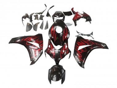 Migliori Carena Moto Honda CBR1000RR 2008-2011 - Nero Lucido Rosso Fiamma