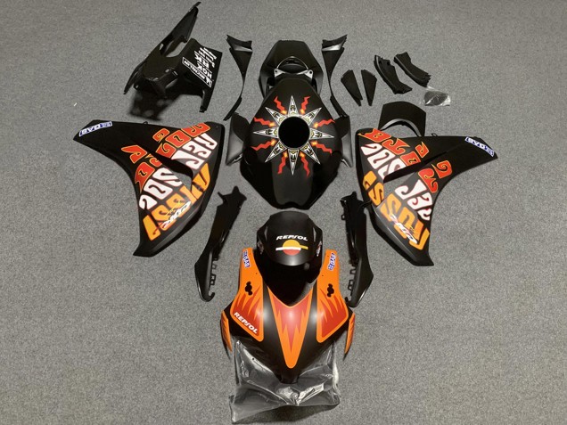 Migliori Carena Moto Honda CBR1000RR 2008-2011 - Nero Opaco Arancia Repsol Rossi