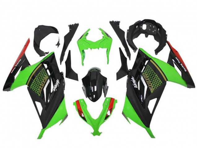 Migliori Carene Moto Kawasaki Ninja 300 EX300R 2013-2017 - Verde Rosso Nero Honeycomb