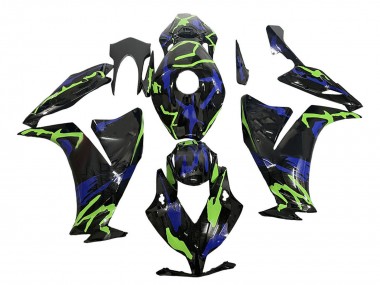 Migliori Carena Moto Honda CBR1000RR 2012-2016 - Verde Blu Nero Lucido