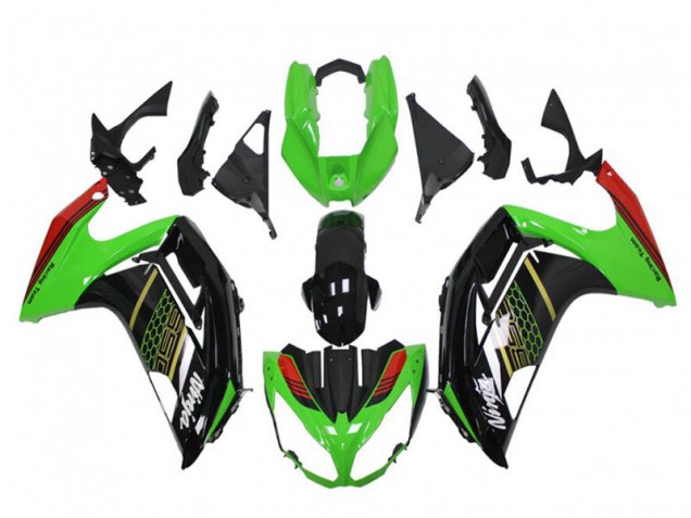 Migliori Carena Moto Kawasaki EX650 2012-2016 - Verde Nero Lucido Rosso Honeycomb