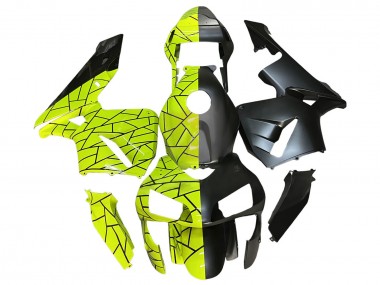 Migliori Carena Moto Honda CBR600RR 2003-2004 - Fluorescent Verde Nero Opaco