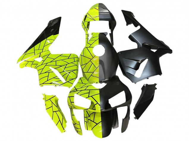 Migliori Carena Moto Honda CBR600RR 2003-2004 - Fluorescent Verde Nero Opaco