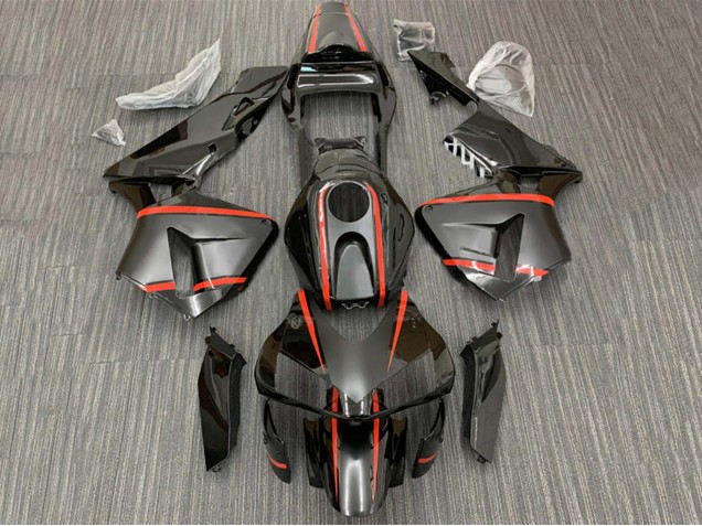 Migliori Carena Moto Honda CBR600RR 2003-2004 - Nero Lucido Rosso Banda