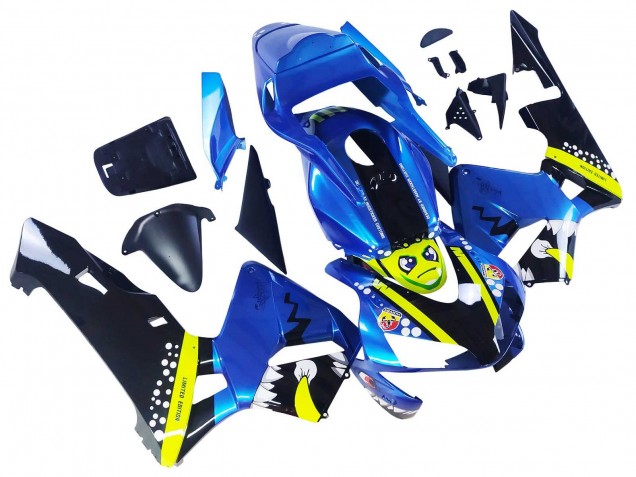 Migliori Carena Moto Honda CBR600RR 2003-2004 - Blu Neon Giallo Nero Lucido Squalo