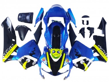 Migliori Carena Moto Honda CBR600RR 2003-2004 - Blu Neon Giallo Nero Lucido Squalo