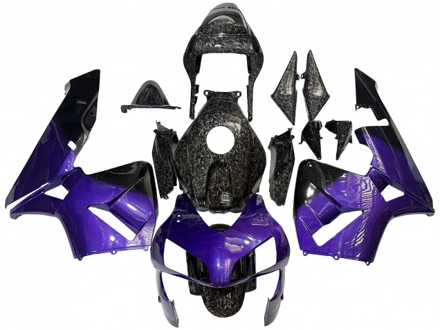 Migliori Carena Moto Honda CBR600RR 2003-2004 - Viola Nero Forgiato Fibra di Carbonio