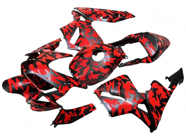 Migliori Carena Moto Honda CBR600RR 2003-2004 - Nero Rosso Grigio Camouflage