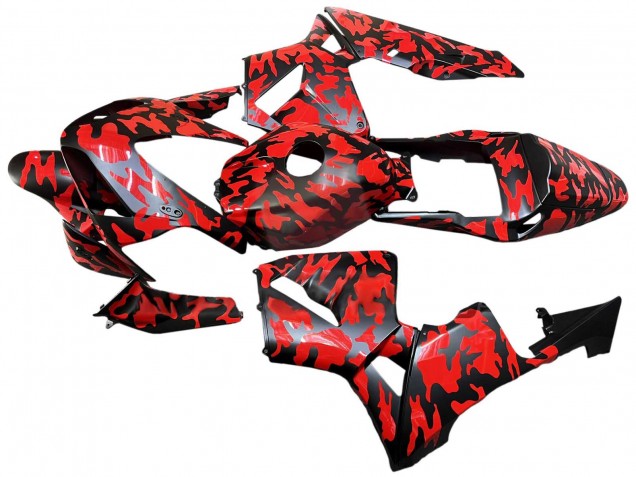 Migliori Carena Moto Honda CBR600RR 2003-2004 - Nero Rosso Grigio Camouflage