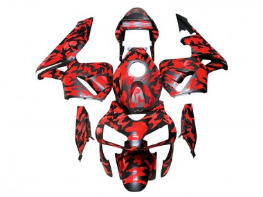 Migliori Carena Moto Honda CBR600RR 2003-2004 - Nero Rosso Grigio Camouflage