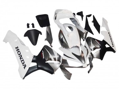 Migliori Carena Moto Honda CBR600RR 2003-2004 - Bianco Nero Opaco Corsa