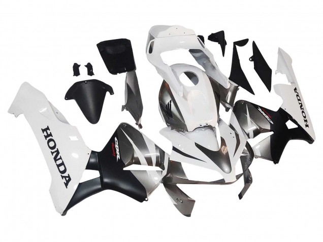 Migliori Carena Moto Honda CBR600RR 2003-2004 - Bianco Nero Opaco Corsa