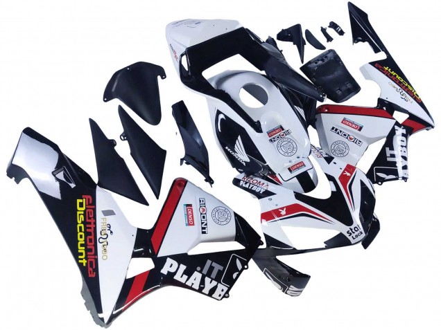 Migliori Carena Moto Honda CBR600RR 2003-2004 - Bianco Rosso Nero Lucido DENSO Rimont