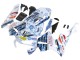 Migliori Carena Moto Honda CBR600RR 2003-2004 - Bianco Blu Rosso Nastro Azzurro 46