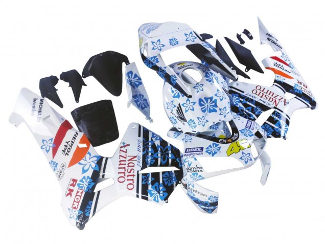 Migliori Carena Moto Honda CBR600RR 2003-2004 - Bianco Blu Rosso Nastro Azzurro 46