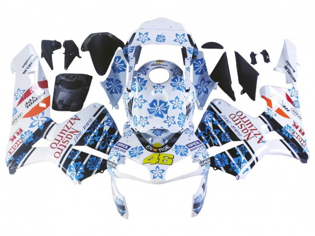 Migliori Carena Moto Honda CBR600RR 2003-2004 - Bianco Blu Rosso Nastro Azzurro 46
