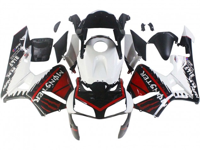 Migliori Carena Moto Honda CBR600RR 2003-2004 - Bianco Rosso Nero Lucido Mostro